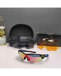 Oakley RadarLock Path Sunglasses Black Blue Frame Polarized Galaxy Ruby Lenses