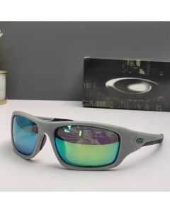 Oakley Valve Sunglasses Matte Gray Frame Polarized Galaxy Blue Lenses