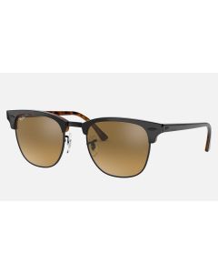 Ray Ban Clubmaster Color Mix Low Bridge Fit RB3016 Sunglasses Mirror + Grey Frame Brown/Silver Mirror Lens