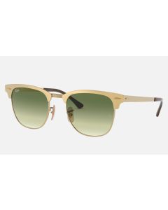 Ray Ban Clubmaster Metal Collection Online Exclusives RB3716 Sunglasses Green Gold