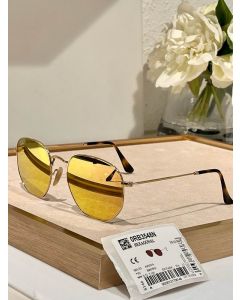 Ray Ban Hexagonal Flat Lenses RB3548 Sunglasses Arista Frame Brown Mirror Lenses