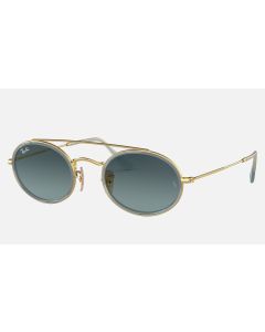 Ray Ban Oval Double Bridge RB3847 Sunglasses Blue Gold
