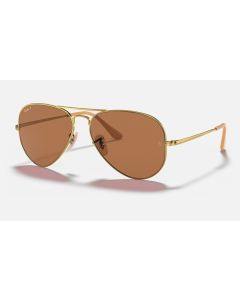 Ray Ban RB3689 Sunglasses Brown Polarized Classic B-15 Gold