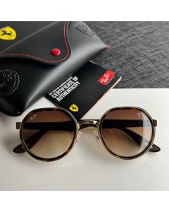 Ray Ban Rb3703m Scuderia Ferrari Collection Sunglasses Havana Gold Frame Brown Lens