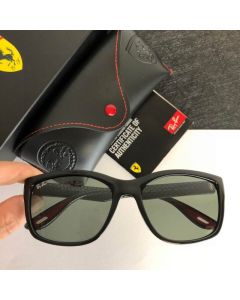Ray Ban Rb8356m Scuderia Ferrari Collection Sunglasses Black Frame Green Lenses