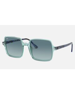Ray Ban Square II RB1973 Sunglasses Blue Transparent Green